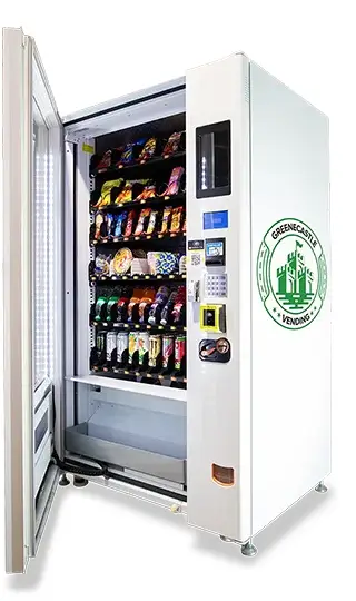 Las Vegas vending machine facing left with door open